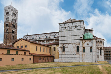 Fototapeta premium San Michele in Foro, facade of a church in Lucca, Italy