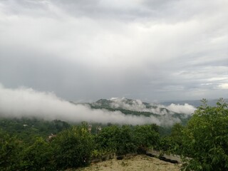 ordu province -fatsa district-kargicak village, rainbow, nature landscape and dance of the clouds