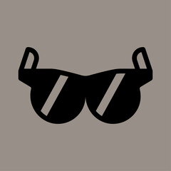 Icon, logo, vector illustration of glasses isolated on gray background. suitable for fashion, patterns, designs and logos.