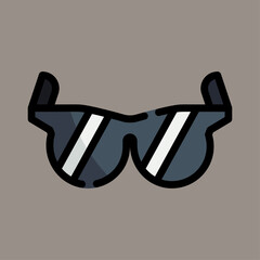 Icon, logo, vector illustration of glasses isolated on gray background. suitable for fashion, patterns, designs and logos.