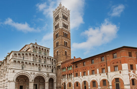 San Michele in Foro, facade of a church in Lucca, Italy