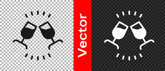Black Wine tasting, degustation icon isolated on transparent background. Sommelier. Smells of wine. Vector