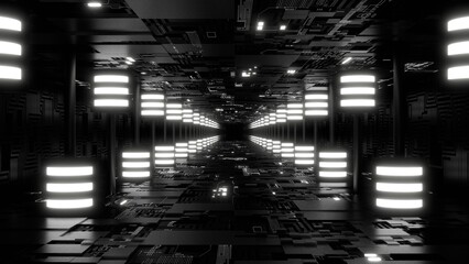 VJ トンネル ネオン サイバー ピストン リズム 白黒 [別Verあり]