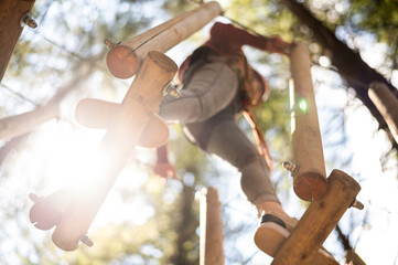 Climbing adventure park in the Carpathians in Romania © frimufilms