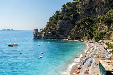 Keuken foto achterwand Positano strand, Amalfi kust, Italië Uitzicht op de Tyrrheense Zeekust in Positano, Italië