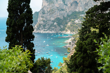 Tyrrhenian sea coast of Capri, Italy