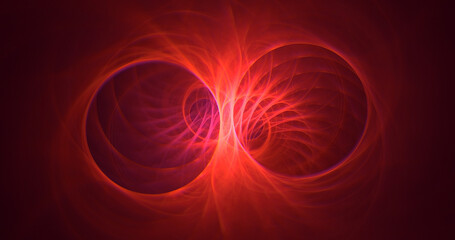 3D rendering abstract multicolor fractal light background