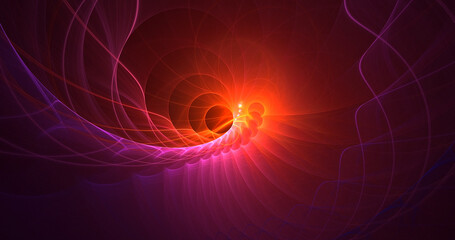 3D rendering abstract multicolor fractal light background