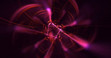 3D rendering abstract multicolor fractal light background