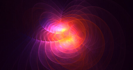 3D rendering abstract multicolor fractal light background