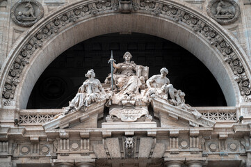 Facade of the Supreme Court of Cassation in Rome, Italy - obrazy, fototapety, plakaty