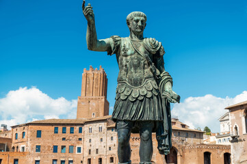 Fototapeta na wymiar Statue of Augustus Caesar in Rome, Italy