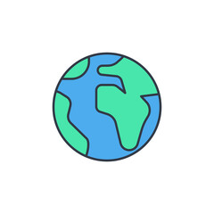 Planet Earth icon. Planet of solar system. High quality coloured vector illustration..