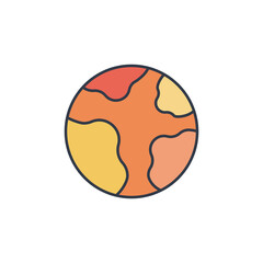 Planet Venus icon. Planet of solar system. High quality coloured vector illustration..