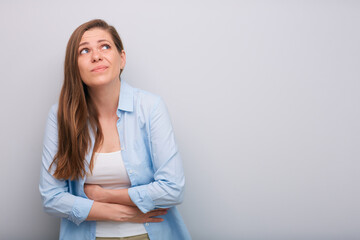 Smiling woman isolated portrait