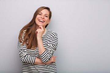 Smiling woman isolated portrait