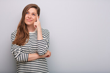 Smiling woman isolated portrait