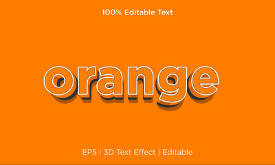 Orange 3D Vector Text Effect