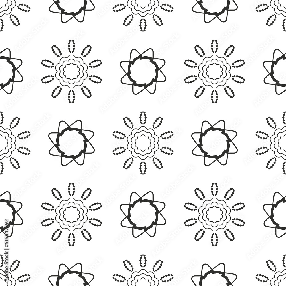 Poster Decorative black and white pattern of round shapes. Vector for print and design.