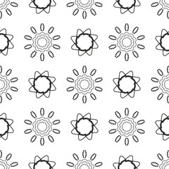 Decorative black and white pattern of round shapes. Vector for print and design.