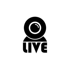 Web cam live icon isolated on white background