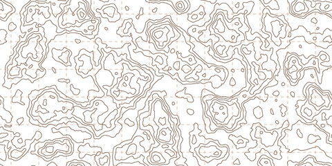Topography map seamless pattern. Light abstract topographic curves. Repeat geometric background. Outline topology land or underwater relief texture. Vector illustration.