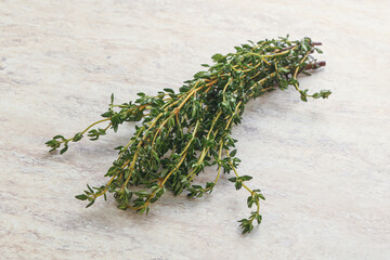 Fresh green Thyme branch heap