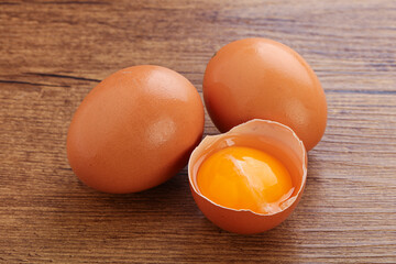 Fresh chicken Eggs with yolk