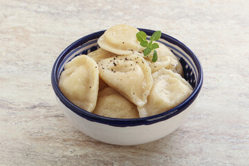 Russian traditional Vareniki - dumplings with potato