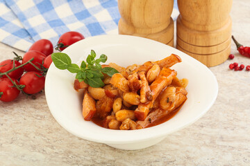 Roasted pork with white beans