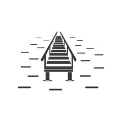 Fishing bridge glyph icon isolated on white background.Vector illustration.