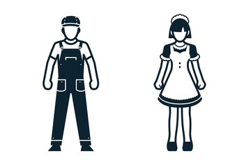 Technician, Worker, Maid, Uniform and People icons