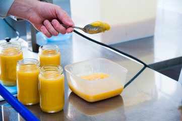 Jars full of organic honey