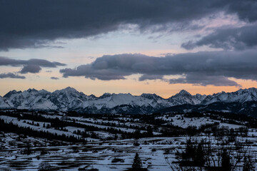sunset in the mountains