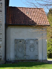 Historical Church in Spring in the Village Dorfmark, Lower Saxony