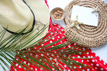 women's fashion and style. trendy summer look. women's accessories. a red dress with white polka...