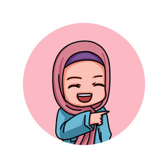 Illustration of female character wearing hijab