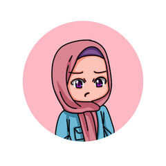 Illustration of female character wearing hijab