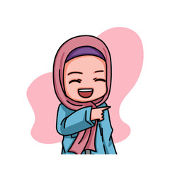 Illustration of female character wearing hijab