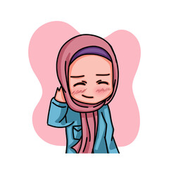 Illustration of female character wearing hijab