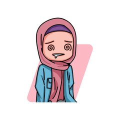 Illustration of female character wearing hijab