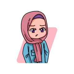 Illustration of female character wearing hijab