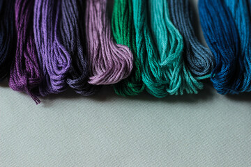cotton, synthetic floss threads for cross stitch, satin stitch