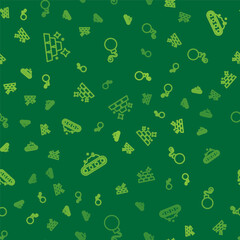 Set line Gold bars, Conveyor belt carrying coal and Bomb on seamless pattern. Vector