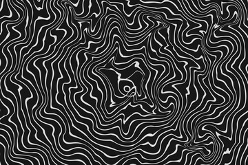 Vector abstract striped black and white background, wavy lines or blots.