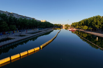 Pool of The Bassin de la Villette. Paris beach