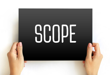 Scope text on card, concept background