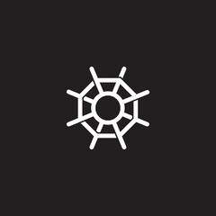 Obraz premium spider web circle swirl overlap simple logo vector