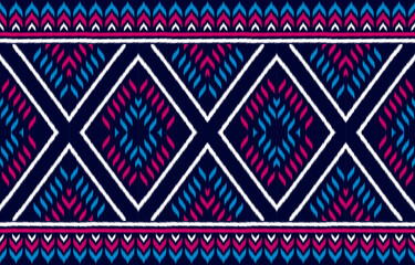 Beautiful carpet ikat art. Geometric ethnic seamless pattern in tribal. American, Mexican style. Design for background, wallpaper, illustration, fabric, clothing, carpet, textile, batik, embroidery.
