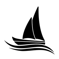 Sailing boat icon vector design template.